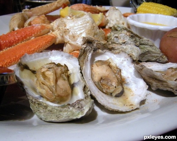 Steamed seafood platter